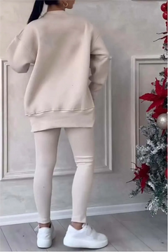 Sleeve Slit Sweatshirt Leggings Set